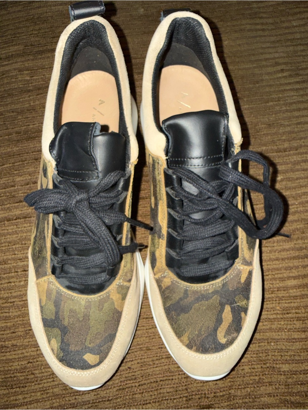 Anthropologie Women's Camouflage Sneakers in Black & Tan